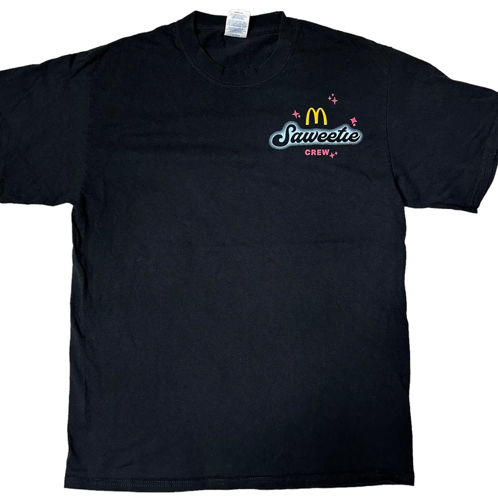Port & Co Saweetie McDonald’s Crew Graphic T-Shirt Black Unisex Sz M